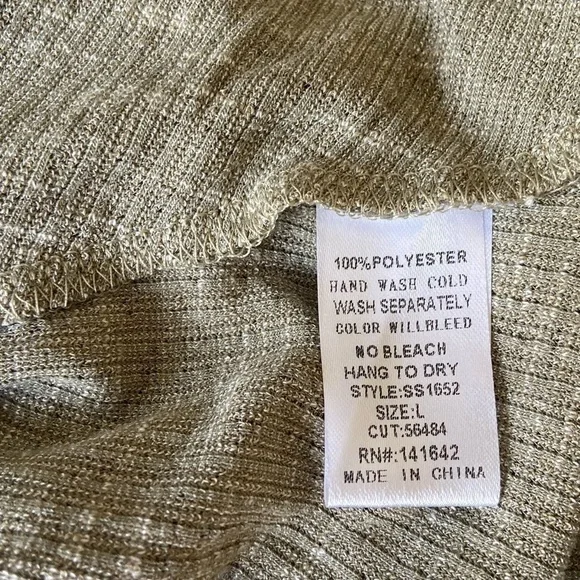 NWT Sage Ribbed Summer Top - Large - Picture 5 of 5